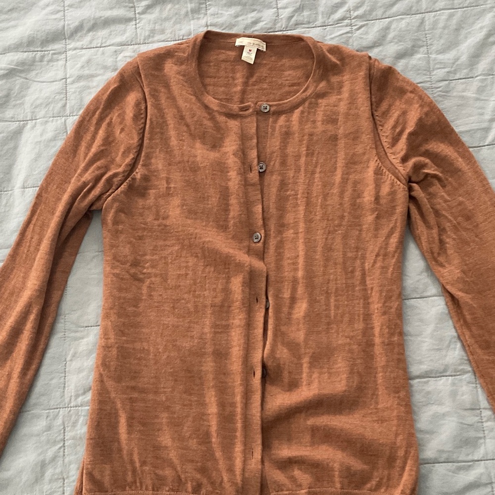 GAP Women's Rust Brown Long-Sleeve Button Cardigan